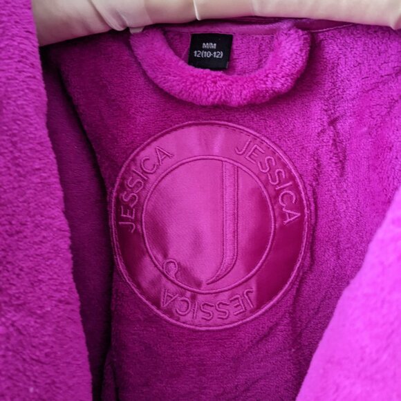 Vintage Sears Jessica Plush Bath Robe & Slippers Medium Fushia Never Used - Picture 4 of 7